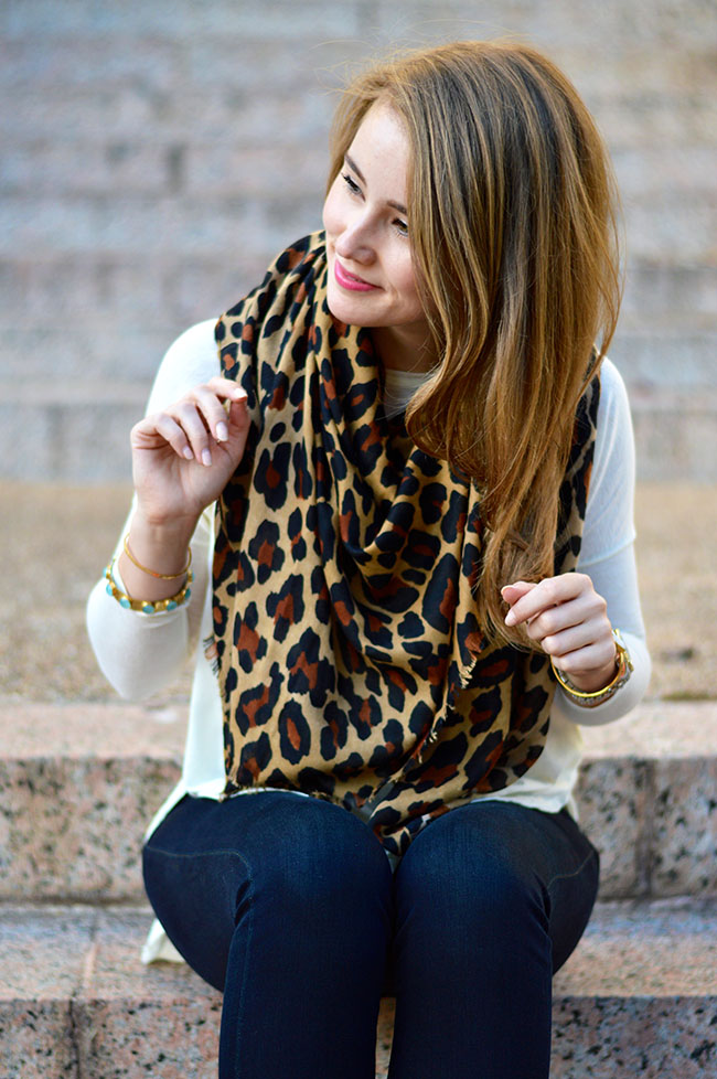 leopard scarf, gigi new york