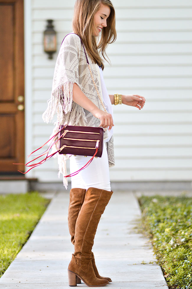 nordstrom anniversary sale, tory burch wrap bracelet, michael kors watch, over the knee boots, dolce vita boots, dolce vita over the knee boots, white jeans and boots, summer sweater, oxblood bag, rebecca minkoff oxblood bag, southern style, fall style, preppy girl, college blogger